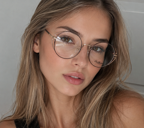 Bellessa Eyewear — okrągłe oprawki w jasnym złocie
